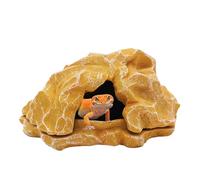 Reptile Shelter,Resin Simulation Rock Reptile Caves - Landscape Basking Area Aquarium Decor Small Fish Tank Accessories for Ball Pythons Tortoise Amphibians