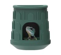 Reptile Skin - Lizard Cave, Removable Shelter | Top Food Water Habitat Decoration, Tree Frog Tank Accessory, Green Iguana, Gecko, Amphibian, Small Snake 5.12x4.72x3.23 inches