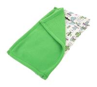 Reptile Sleep Cushion for Gecko and Lizard, Foldable Warm Mat | Canvas and Polar Fleece Build, with Pillow Accessory, Green Cartoon Pattern, Easy to Clean for Resting Use
