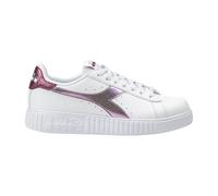 Diadora Shoes Step P Bright Reptile Trainers Faux Leather White/Pink Woman