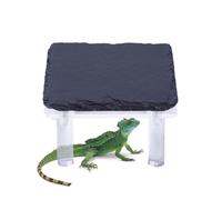 Reptile Sunbathing - Bearded Drag, Cave Rod, with Acrylic Bracket, Durable Terrarium Habitat Decoration | Climbing Stone for Entry to the Enclosure of the Gecko, Turtle, Lizard, Snake,