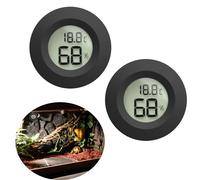Reptile Tank Accessories, 2pcs Reptile Thermometer and Humidity Gauge, Bearded Dragon Tank Thermometer Humidity Gauge for Jumping Spider, Leopard Gecko, Hermit Crab, Gecko, Ball Python, Lizard.(Black)