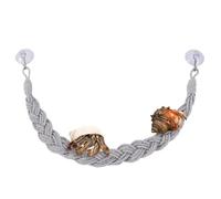 Reptile Tank Accessories Hermit Crab Climbing Jute Rope Ladder Wool Habitat Decoration for Lizards and Geckos | 56cm Climbing Bridge with Suction Cup Hooks
