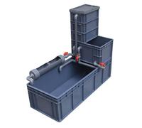 Reptile Tank Amphibian Habitat with Water and Land Area for Breeding gray. 60 * 40 * 44CM