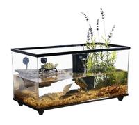 Reptile Tank Dry wet separation turtle home feeding box with sun drying platform Easy Assembly