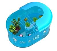 Reptile Tank Household turtle feeding tank with climbing platform and sun drying Easy Assembly(42 * 25 * 15)