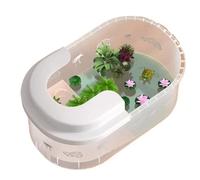 Reptile Tank Household turtle feeding tank with climbing platform and sun drying Easy Assembly(42 * 25 * 15)