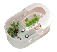 Reptile Tank Household turtle feeding tank with climbing platform and sun drying Easy Assembly(60 * 35.5 * 20)