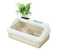Reptile Tank Household turtle plant co breeding tank desktop feeding box Easy Assembly(Beige)