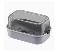 Reptile Tank Sun Terrace Turtle Villa Feeding Box Perfect Habitat for Your Aquatic Pets Easy Assembly(Gris)