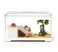 Reptile Tank Transparent Turtle Viewing Tank - Desktop Aquarium for Feeding and Observation Easy Assembly(Small)