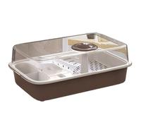 Reptile Tank Turtle feeding tank feces separation household desktop simplicity Easy Assembly(Bruin)