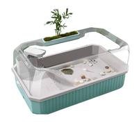 Reptile Tank Turtle feeding tank for household use, divided into zones and dual-use Easy Assembly(Green)