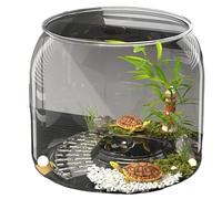 Reptile Tank Turtle feeding tank household living room special box desktop Easy Assembly(Large)