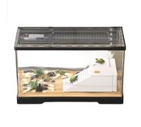 Reptile Tank Turtle tank feeding box climbing pet home living room with lid Easy Assembly(Large)
