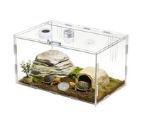 Reptile Terrarium - 360 Degree Clear Glass Habitat Enclosure, Ventilated petTank, Adaptable petSmall Animal Housing | Reptile Terrarium For Lizards Snakes Frogs Geckos Home Display Care