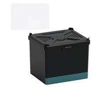 Reptile Terrarium Box, 4"x3.5"x3.5" Ventilate Reptile Feeding Container with Bottom Drawer & Lock for Spider, Crickets, Turtle