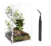 Reptile Terrarium Kit Vivarium Jumping Spider Enclosure Box 20 x 12 x 12cm Acrylic Transparent Stick Insect Enclosure for Tarantula Enclosure Lizard Mantis Gecko Tank Turtle Tank Nakes Frog