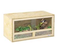 Reptile Terrarium Natural Wood 60x29.5x29.5cm OSB Panel Tempered Glass with Mesh