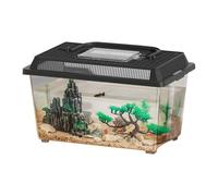 Reptile Terrarium, Portable Habitat Feeding Box with Handle, Reptile Feeding Box Lizard Tarantula, Small Terrarium Hatching Carrier, for Snail, Pet, Gecko & Frog Outdoor & Home