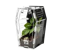 Reptile Terrarium, Small Clear Breathable Acrylic Box, Small Turtle Terrarium, for Lizards, Turtles, Amphibians, Spiders, Rhino Beetles, Home for Playing and Zoo Viewing