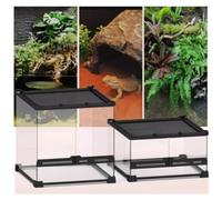 Reptile Terrarium Tank with Ventilated Panels, Tempered Glass Doors, Mesh Screen Top for Lizards, Bearded Dragons, Snakes, Geckos - Composite Habitat for Safe, Comfortable Living