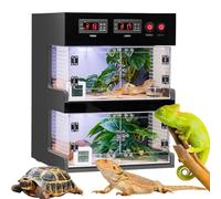 Reptile Terrariums Reptile Thermostat Box reptile tank With hot and cold partition Dual temperature control With lock buckle for Lizards Horned Frogs Snakes white