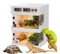Reptile Terrariums Reptile Thermostat Box reptile tank With hot and cold partition Dual temperature control With lock buckle for Lizards Horned Frogs Snakes white