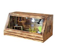Reptile Terrariums Wooden Household Cage Habitat Pet Shop Box Cat Dog Pet House Easy to Install with Ceramic Lamp Sit (Brown 80 * 50 * 50cm)