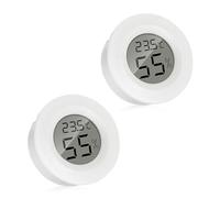 Reptile Thermometer, 2PCS Digital Hygrometer Thermometer Versatile Temperature & Humidity Monitor for Terrarium, Vivarium, Lizard, Tortoise Tank, Switchable Celsius/Fahrenheit Display (White)