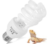 Reptile Tortoise UVB 10.0 Light Kit Bulb 26W Vivarium UVA UVB CFL Bulb E27 Desert Terrarium Compact Fluorescent Lamp for Turtle Lizard Snake Leopard Gecko Bearded Dragon Tank (1 Pack)