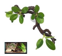 Reptile Tree Branch - Realistic Leaves, Suction Decoration Accessory | Terrarium Climbing Toy, Durable Habitat Enrichment for Snakes Lizards Bearded Geckos Chameleons Case