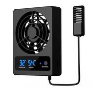 Reptile Ventilation Fan with Humidity Sensor, LED Digital Display, Improving Air Circulation for Reptiles, Lizard, Bearded Dragon, Tortoise Tank
