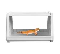 Reptile Vivarium Terrarium, Trapezoidal Ventilated Small Enclosure, Fix Poor Vent Escape Risk, Panoramic View Secure Lid, for Gecko Keepers, Scorpion Hermit Crab Frog Keeping