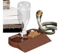 Reptile Water Bowl, Automatic Water Dispenser for Reptiles, Automatic 2-in-1 Food and Water Bowl, Large Capacity, Feeding Accessories for Bearded Dragons, Lizards, Geckos