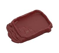 Reptile Water Bowl - Durral Habitat Water Tray, Bath Pool in Rolling Stone Style | Imitation Rock Aquarium Ornament Terrarium Tank - Accessories for Bearded Dragon, Turtles - Indoor Use