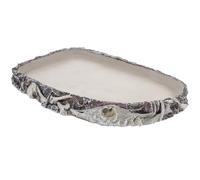Reptile Water Bowl for Small Reptiles Resin Terrarium Dish | High Density Resin, Decorative Rock Look, Smooth Nonporous Surface, for Cage Use and Easy Cleaning