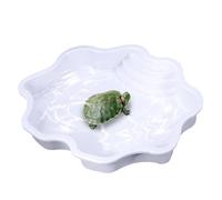 Reptile Water Bowl - Large Capacity Turtle Feeding Dish, Tortoise Bathing Basin With Ramp, PP Lizard Water Tub Station, Amphibian Feeding Pool | For Turtles Lizards Pet Use