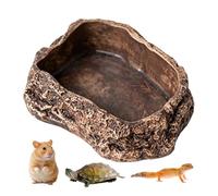 Reptile Water Bowl Rock Look Non-Slip Terrarium Decor
