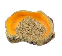 Reptile Water Bowl - Rock Shaped Feeding Dish, Leak Proof Resin Pet Tray | Low Profile Lizard Feeder Natural Style Habitat, Gecko Snake Turtle Chameleon Amfibian Enclosure Safe Stable Bowl