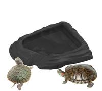 Reptile Water Bowls - Horn Food Dish, Spill Proof Enclosure Basin | Wide Mouth Habitat Space Saving Component for Bearded Dragon Frog Gecko Tortoise Terrarium, Aquarium, Snake