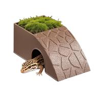 Reptile Water Dish 2 in 1 Decorative Feeding Enclosure | Lizard House Reptile Feeder Bowl for Amphibians Ball Pythons Chameleons Crab Horned Frogs Leopard Shrimp Spiders