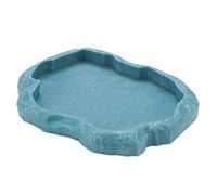 REPTILE WATER DISH & FOOD FEEDER, RESIN ROCK TERRARIUM BOWL FOR TORTOISE LIZARD IGUANA