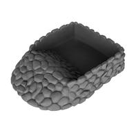 Reptile Water Dish Large Bearded Dragon Food Bowl, Rock Corner Water Dish for Reptiles Snake Water Bowl Feeding for Leopard Gecko Tortoise Lizard Tank Accessories, Terrarium Reptile Pool with Ramp
