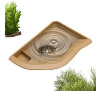Reptile Water Dish - Large Landscape Pool Bowl | Aquarium Bathing Pool for Bearded Dragon, Turtle, Snakes, Gecko, , Iguana, Amphibians, Water Climbing Pets, H