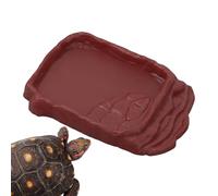 Reptile Water Dish - Naturalistic Rock Pool Bowl, Textured Non-Slip Base, Realistic Stone Design for Terrarium Vivarium | Hydration Soaking Habitat Accessory for Bearded Dragon, Gecko, Snake, Lizard,