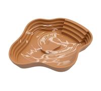 Reptile Water Dish - Tortoise Bathing Pool Ramp, Compact Clean Closure, Water Pools, Habitat Accessory for Salamanders Bearded Dragons Lizards Frogs Snakes Geckos, Watering Bowls, Black Brown Green