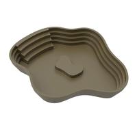 Reptile Water Dish - Tortoise Bathing Pool Ramp, Compact Clean Closure, Water Pools, Habitat Accessory for Salamanders Bearded Dragons Lizards Frogs Snakes Geckos, Watering Bowls, Black Brown Green