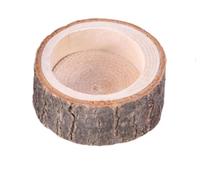 Reptile Water Dish,Tortoise Food Dish,Natural Wood Design Feeding Basin,Pet Supplies,Aquarium Ornament,for Gecko Turtle Bearded Dragon Hermit Crab Frog