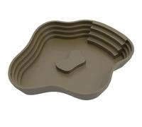 Reptile Water Dish with Ramp, Tortoise Bathing Pool, Handy Cleaning, Durable Habitat Accessory for Bearded Dragons, Lizards, Frogs, Snakes, Geckos, Salamanders, 9.65x8.58x1.57 inches